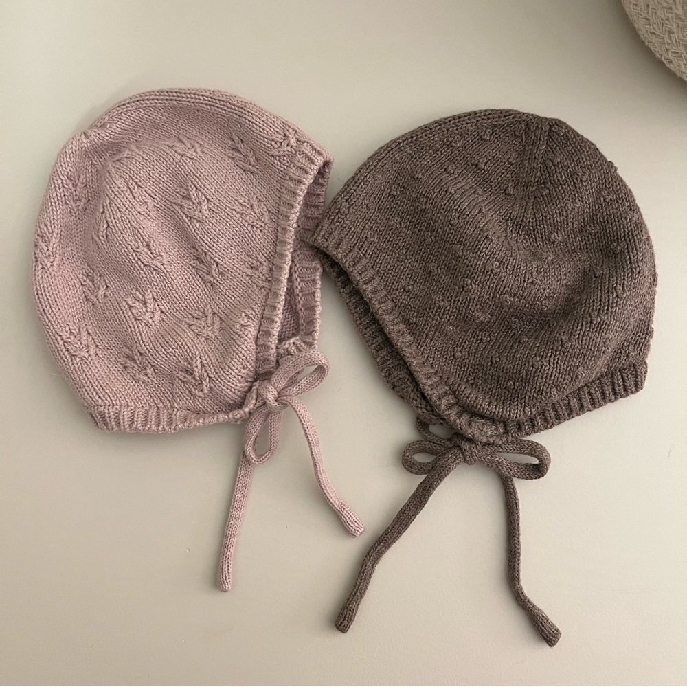 Zara baby knitted bonnets